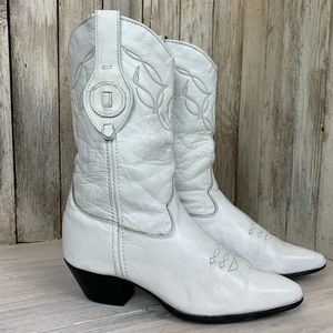 Laredo Vintage White Cowboy Boots